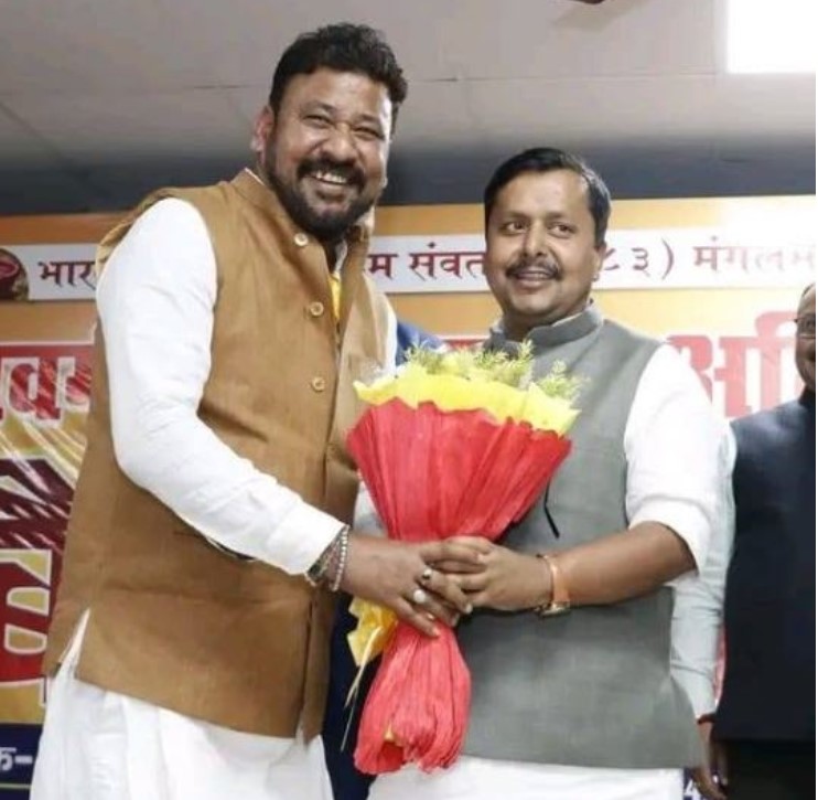 Abhishek Kumar Bunty with Nitin Nabin