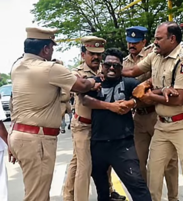 Arivu, when he was detained by the Chennai police while participating in an anti-NEET protest
