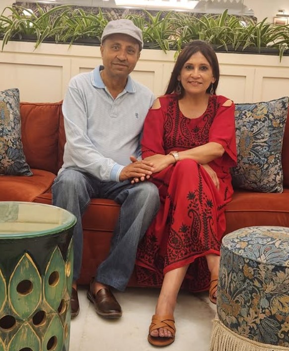 Barkha Trehan with her husband