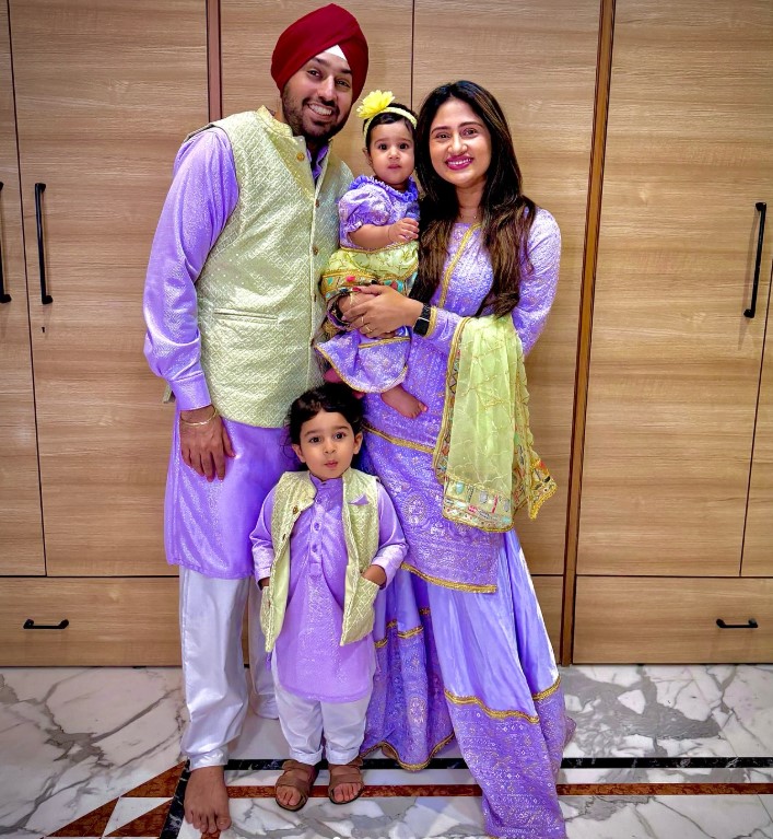 Chandni Anand Ghai with her husband and kids