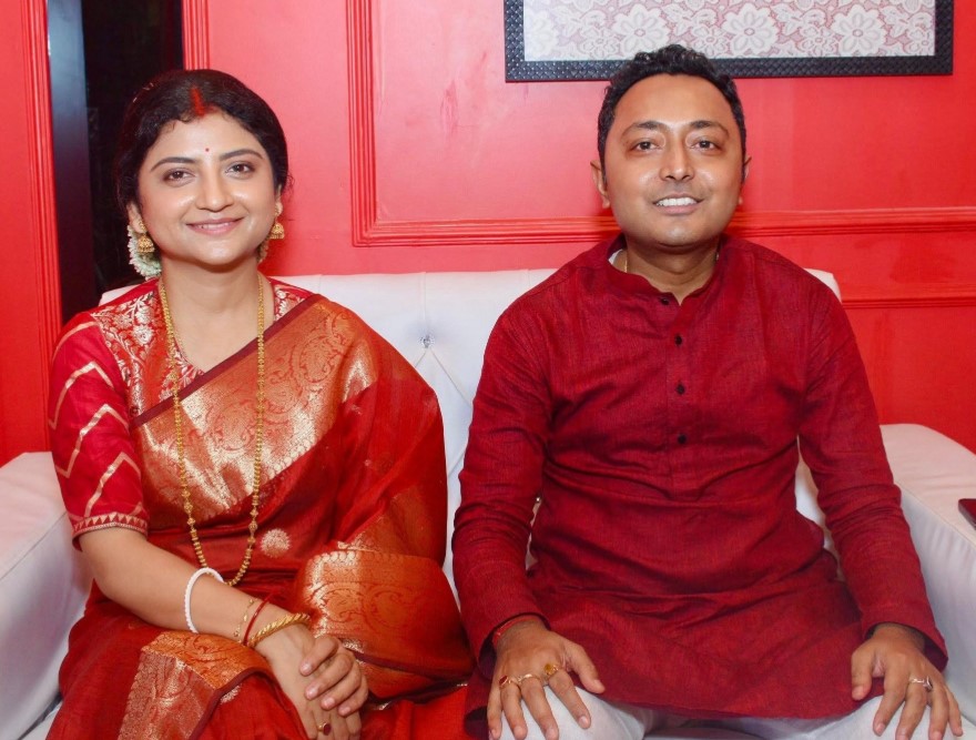 Debraj Chakraborty with his wife
