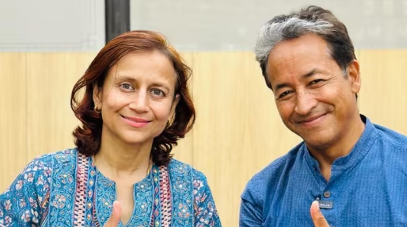 Gitanjali J Angmo with her husband