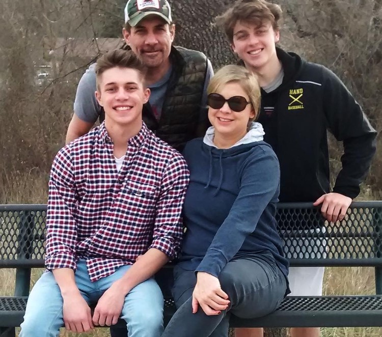 Myles Mantzaris with his family