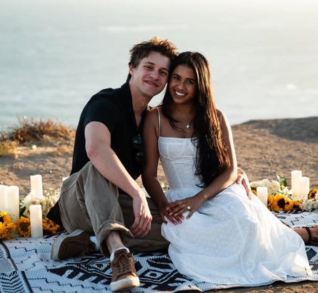 Myles Mantzaris with his girlfriend Dishani Chakraborty