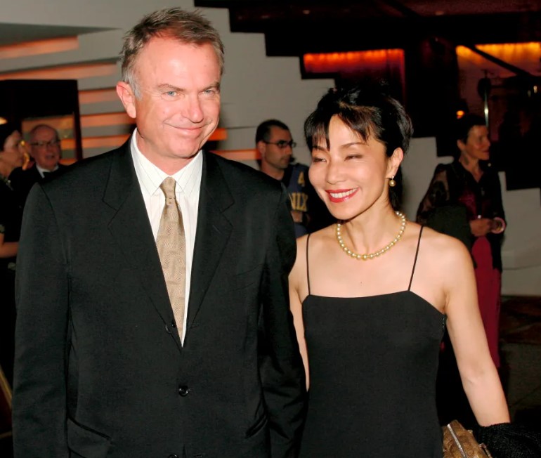 Sam Neill with his ex-wife Noriko Watanabe