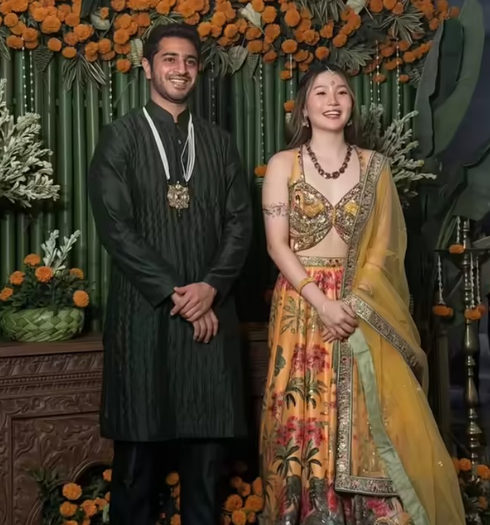 Siddharth Ghattamaneni with his fiancée, Hyein Kim