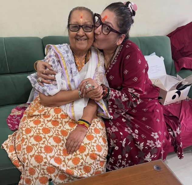 Sunita Ahuja with her mother