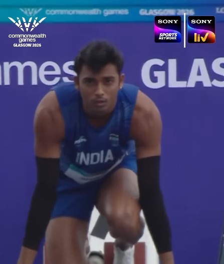 Tejas Shirse competing in in 110 Metres Hurdles at Commonwealth Games 2026