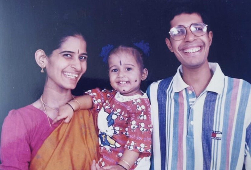 V. Kamakoti with his wife and daughter