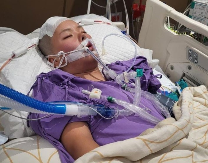 A picture of Jessica Bang when she was in hospital