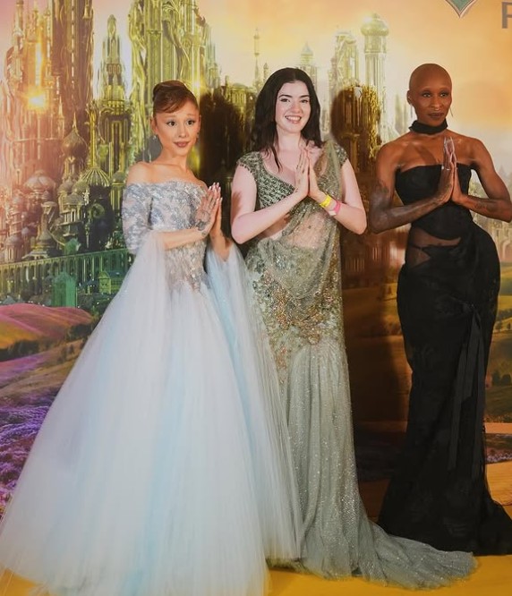 Aastha Shah with Ariana Grande and Cynthia Erivo