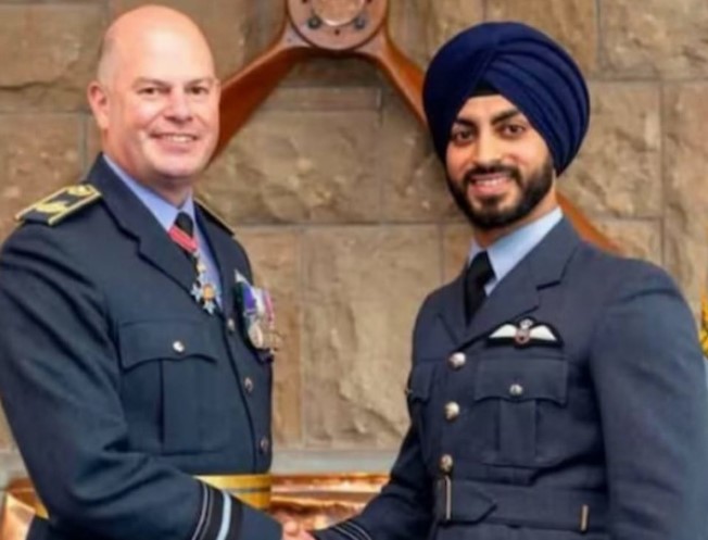 Arshdeep Singh Dang after becoming a fighter pilot in Royal Air Force (RAF) of Britain