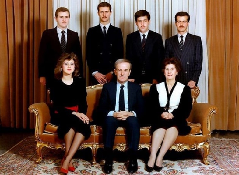 Bashar al-Assad with his parents and siblings