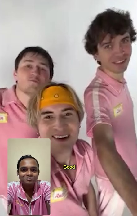 Darshan Magdum, while on FaceTime call with other members of Boy Throb band