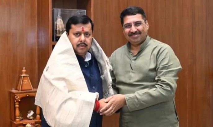 Deepak Mhaske during his tenure as a head of the social media cell of the BJP in Chhattisgarh
