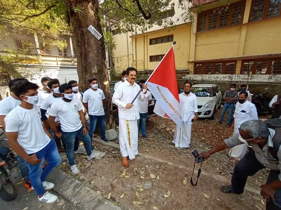 Devan during a political rally for Nava Kerala People’s Party