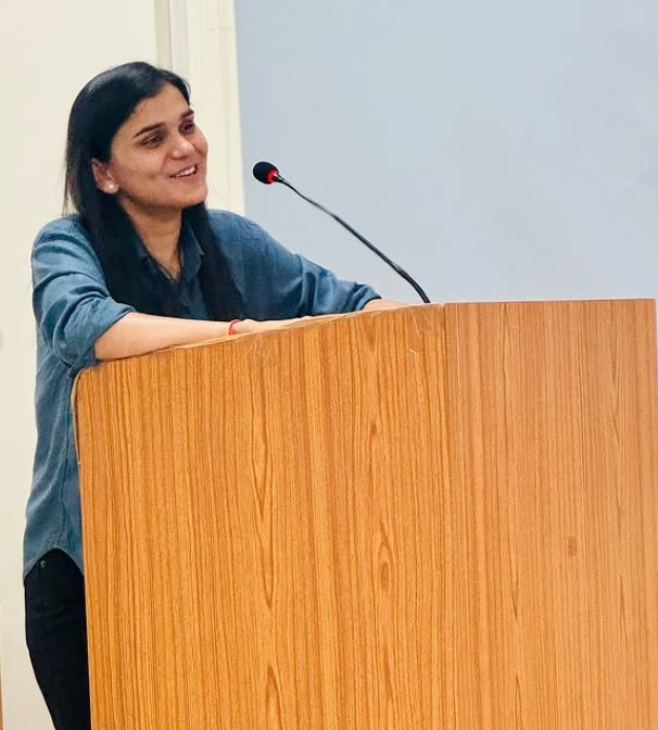 Himanshi Singh during a lecture at college