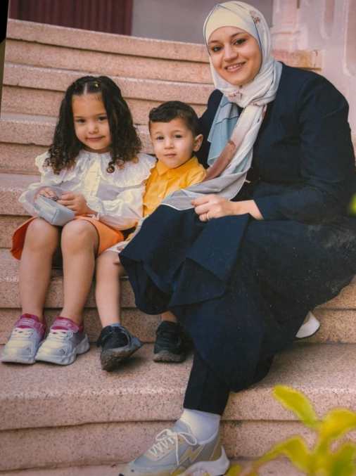 Hind Rajab with her mother and brother