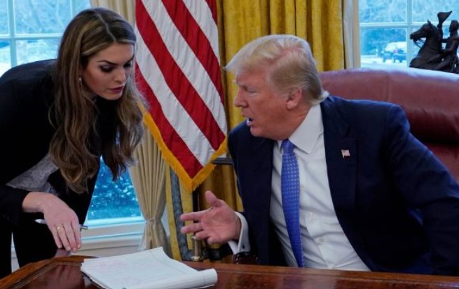 Hope Hicks with the President Donald Trump at the White House
