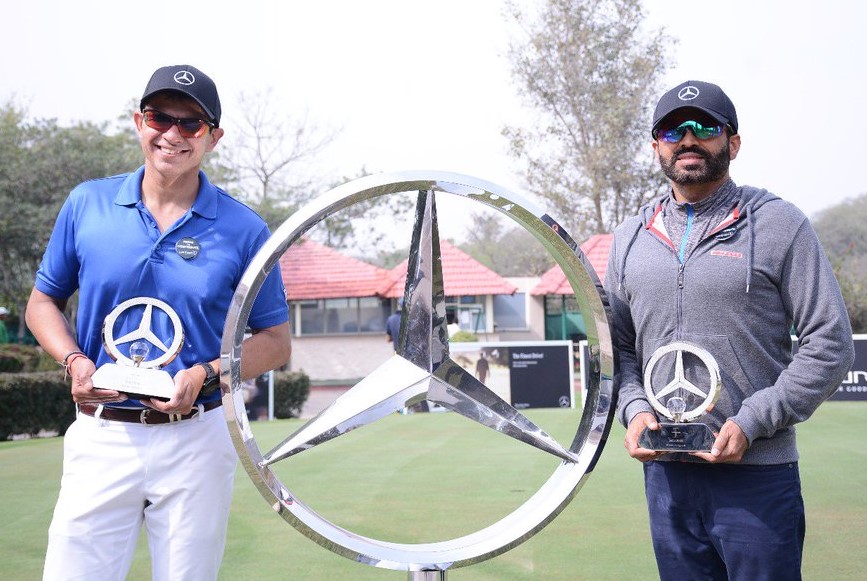 Manav Sardana and Aman Sawhney with Mercedes Trophy 2018