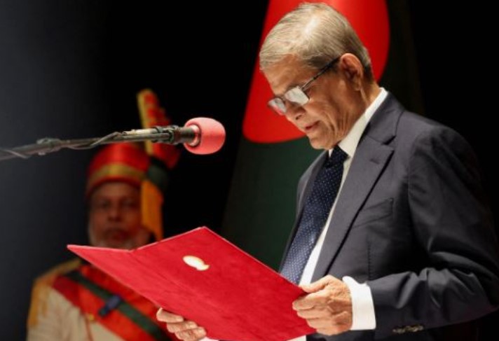 Mirza Fakhrul Islam Alamgir, while taking oath as President of Bangladesh
