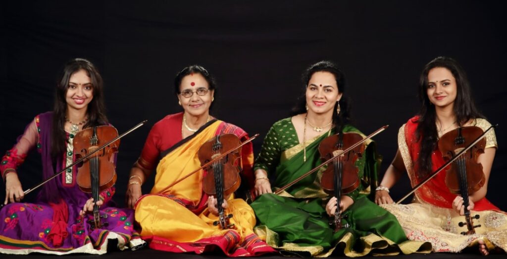 N. Rajam with her daughter and granddaughters