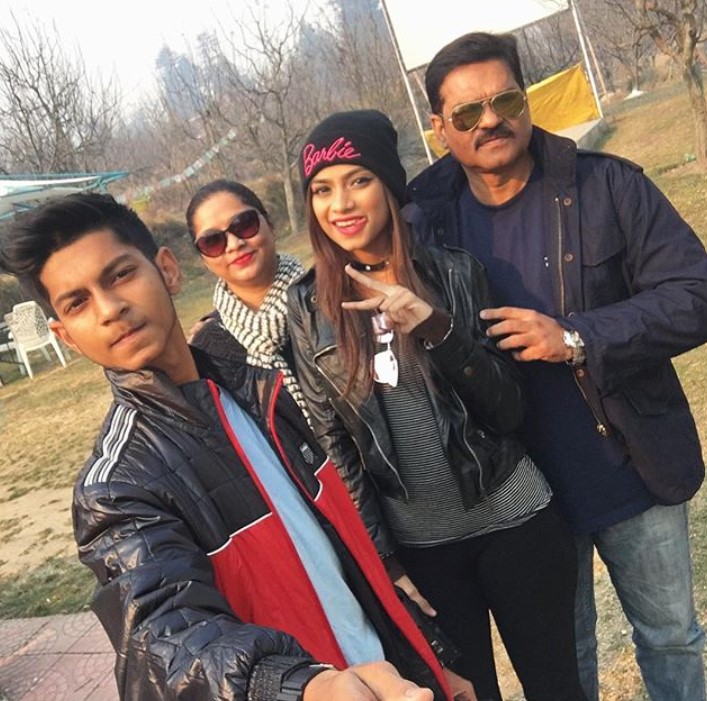 Nagma Mirajkar with her parents and brother