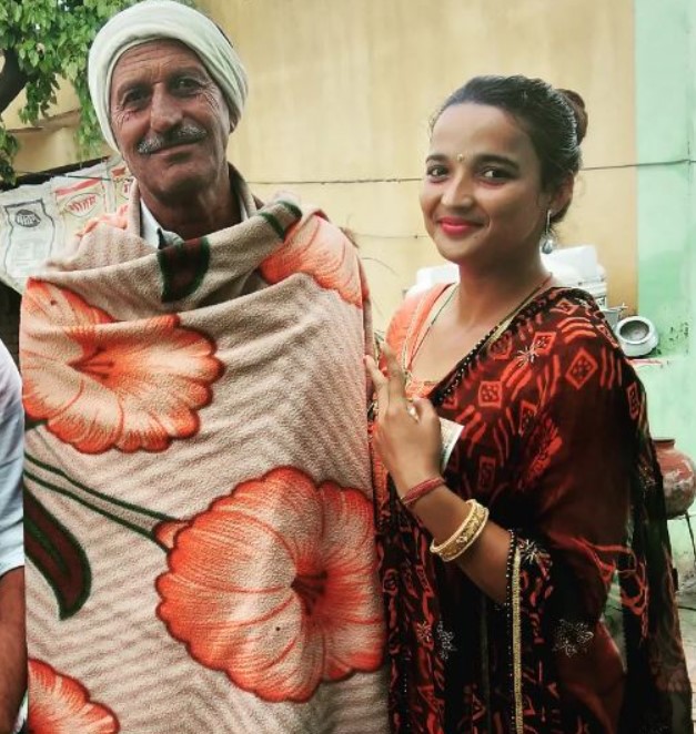 Seema Kaliramna with her father