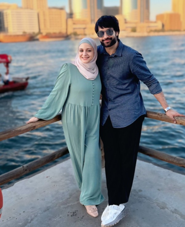 Vivian Dsena with his wife Nouran Aly