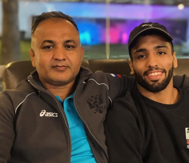 Sujeet Kalkal with his father